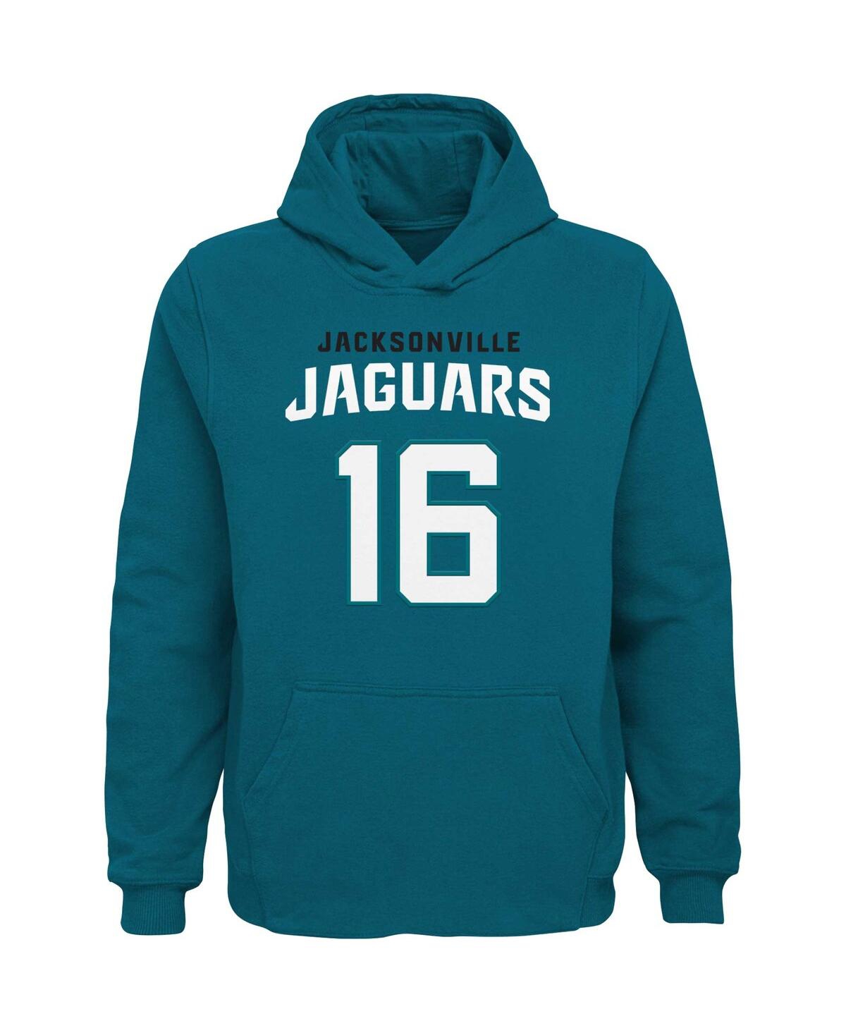 Outerstuff Big Boys And Girls Trevor Lawrence Teal Jacksonville Jaguars Mainliner Player Name Number Pullover H In Blue