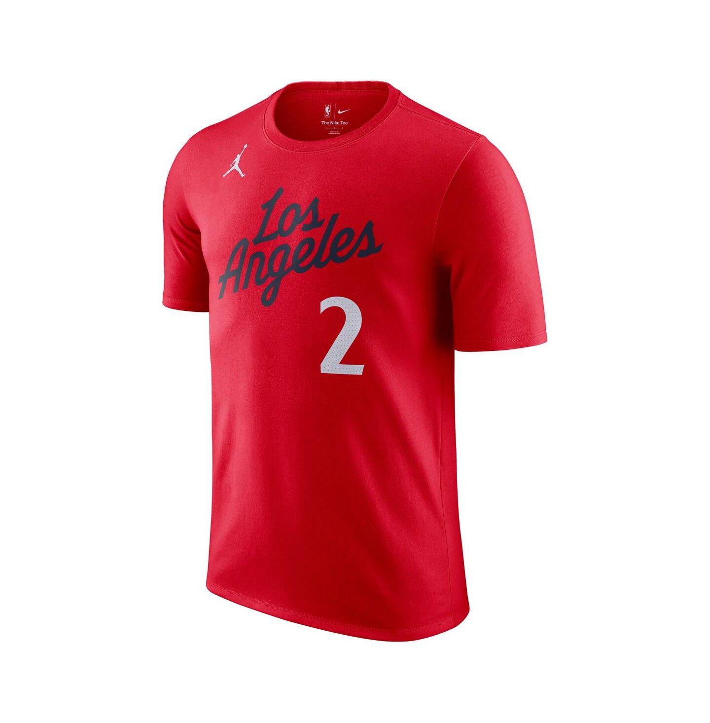 Мужская футболка Jordan Kawhi Leonard Red LA Clippers Statement Edition Name & Number — фото 3