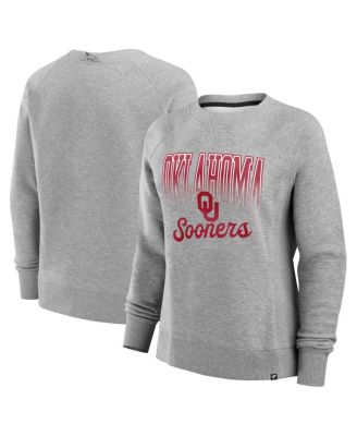 Fanatics - Women's Heather Gray Oklahoma Sooners Training Camp Hit Hard Fleece Pullover Sweatshirt
