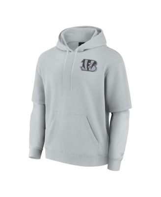 Men's and Women's Gray Cincinnati Bengals Sleek Elements Pullover Hoodie