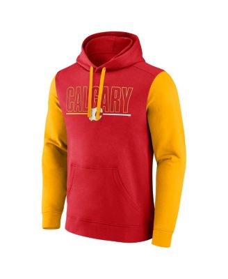 Men's Red Calgary Flames Deliver Fleece Pullover Hoodie