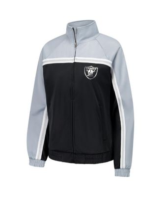 Women's Black Las Vegas Raiders Post Game Full-Zip Track Jacket