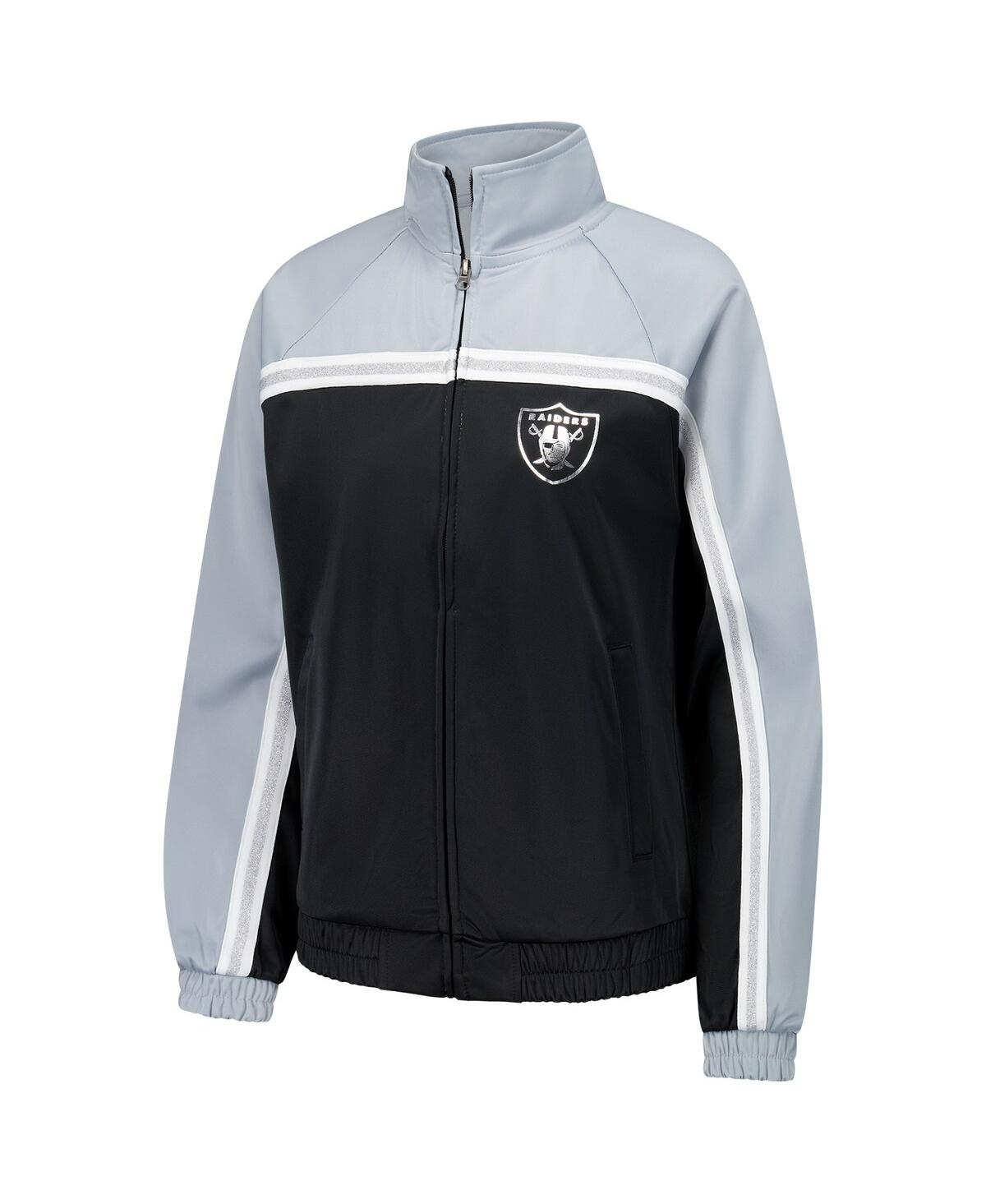 G-iii 4her By Carl Banks Women's Black Las Vegas Raiders Post Game Full-zip Track Jacket In Black