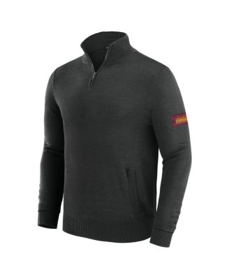 Men's Black Washington Commanders Franchise Quarter-Zip Sweater