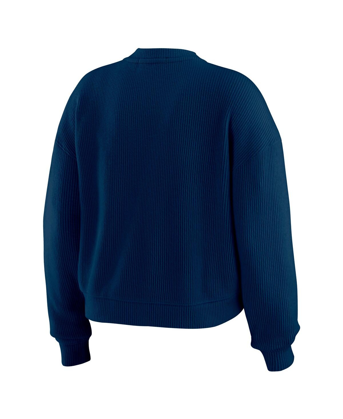 Wear By Erin Andrews Women's Cream New England Patriots Knitted Tri-blend Long Sleeve T-shirt Pants Lounge Set In Blue