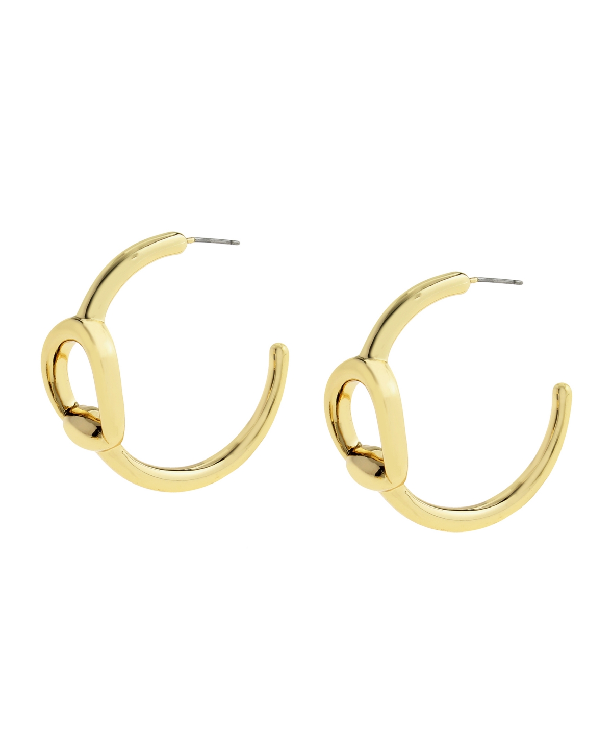 Steve Madden Gold Collegiate C Link Hoop Earrings In Gold
