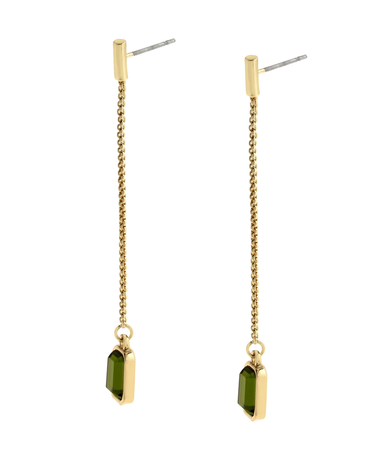Steve Madden Olivine Gem Linear Earrings