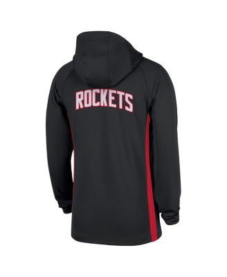 Men's Black Houston Rockets Authentic On Court Zone Quarter-Zip Dri-FIT Hoodie Jacket