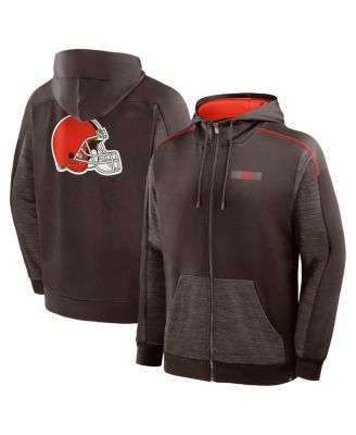 Fanatics - Men's Brown Cleveland Browns Checkdown Pass Full-Zip Hoodie