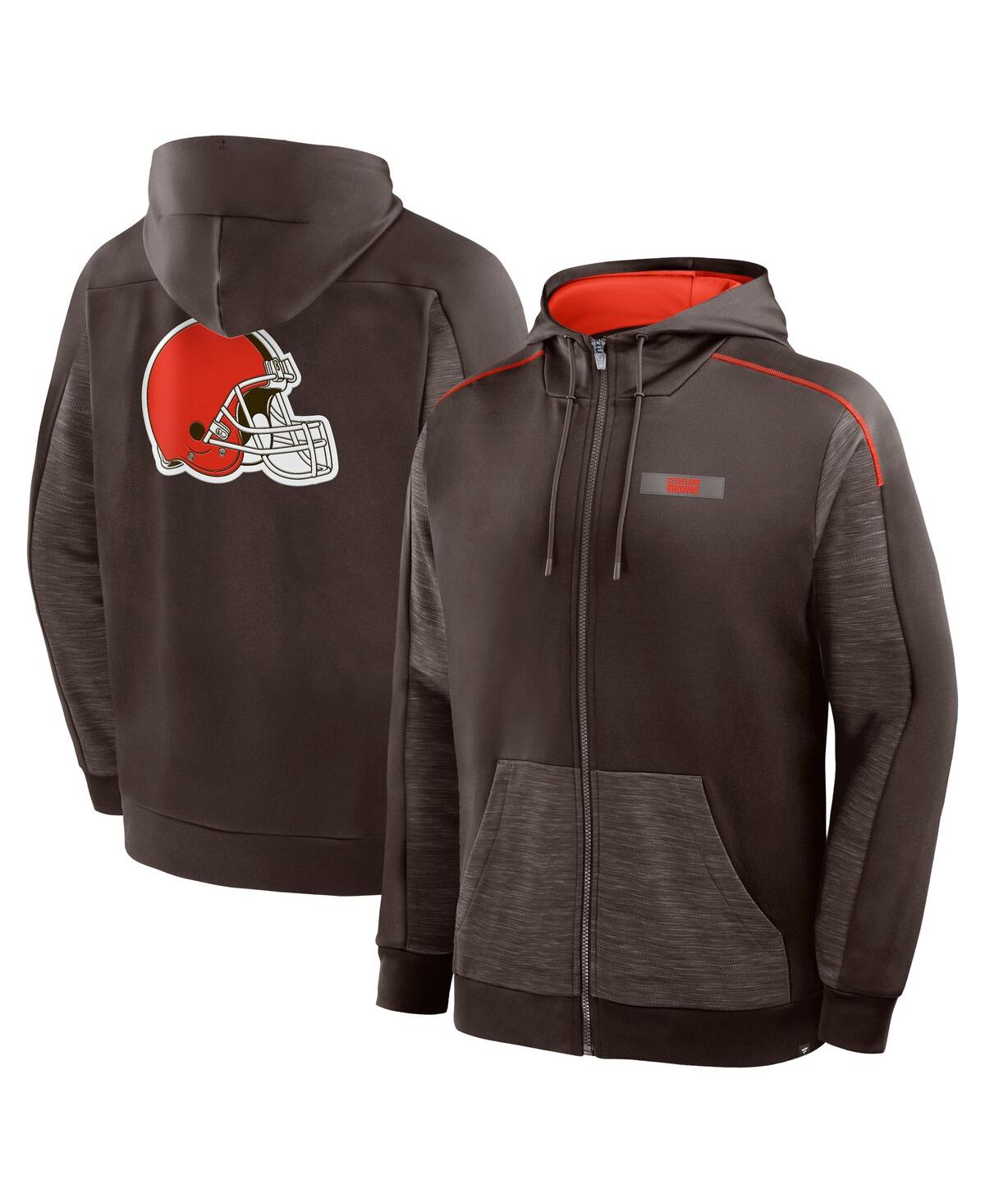 Fanatics Men's Brown Cleveland Browns Checkdown Pass Full-Zip Hoodie