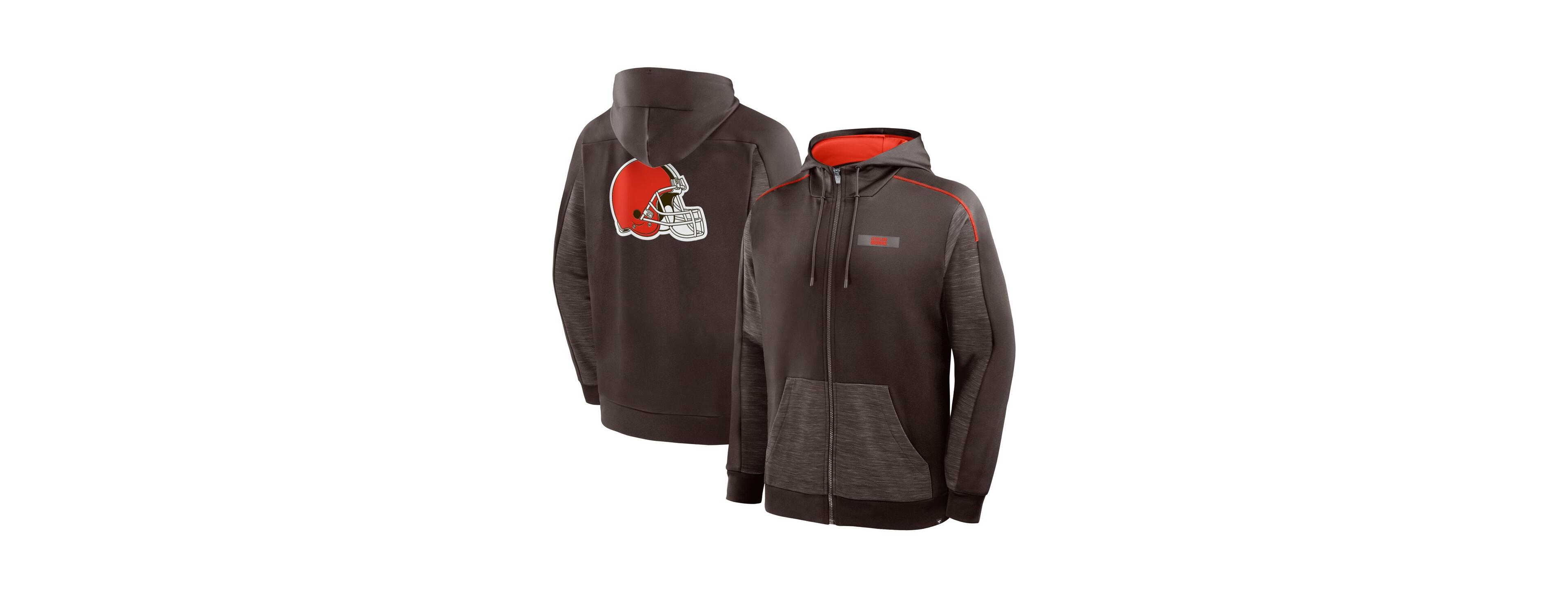 Fanatics Men's Brown Cleveland Browns Checkdown Pass Full-Zip Hoodie