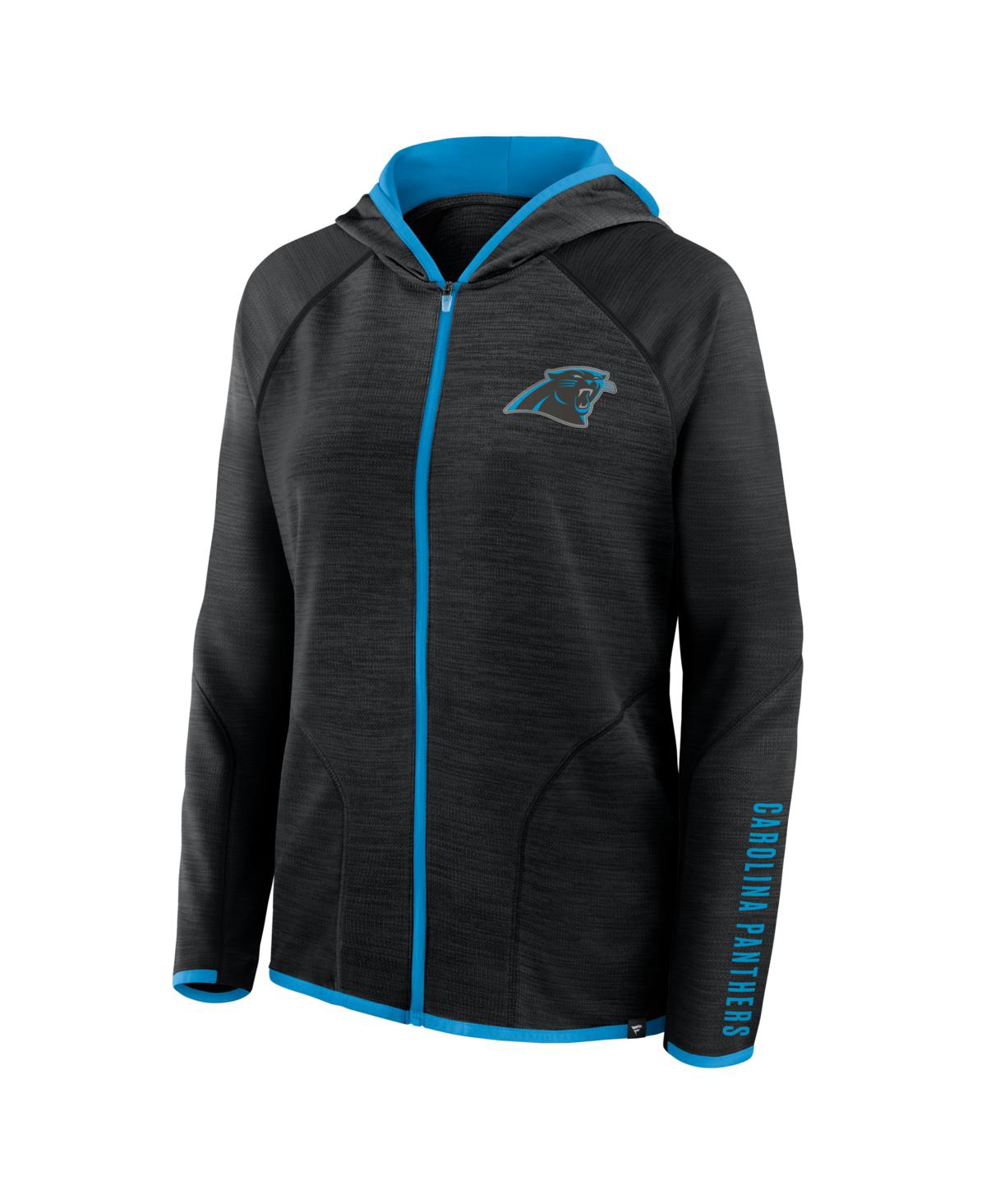 Fanatics Women's Black Carolina Panthers Redzone End Around Pass Raglan Full-zip Hoodie In Black