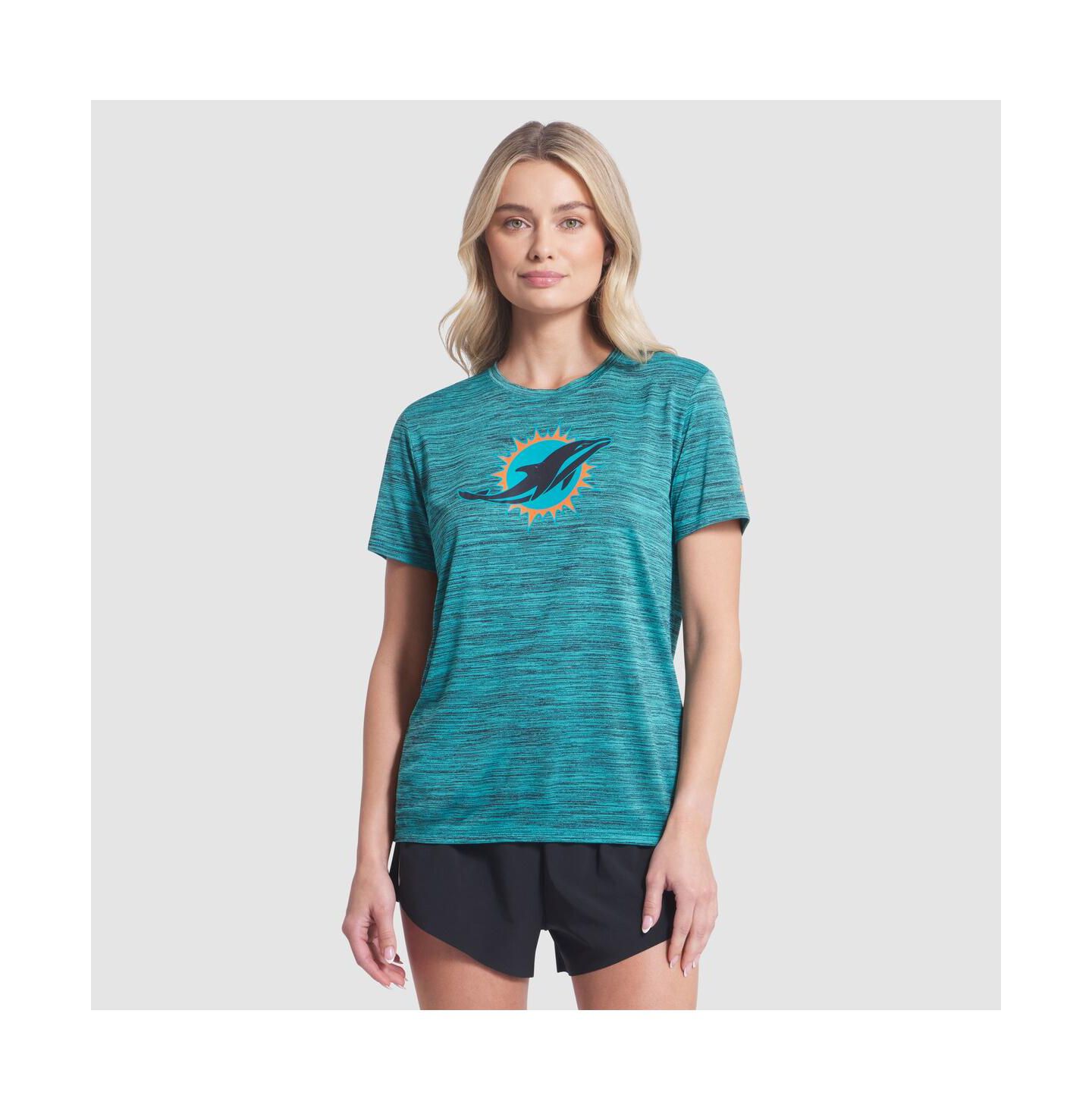 Женская футболка Nike Turbo Green Miami Dolphins 2025 Rivalries Collection Sideline Velocity Dri-FIT — фото 1