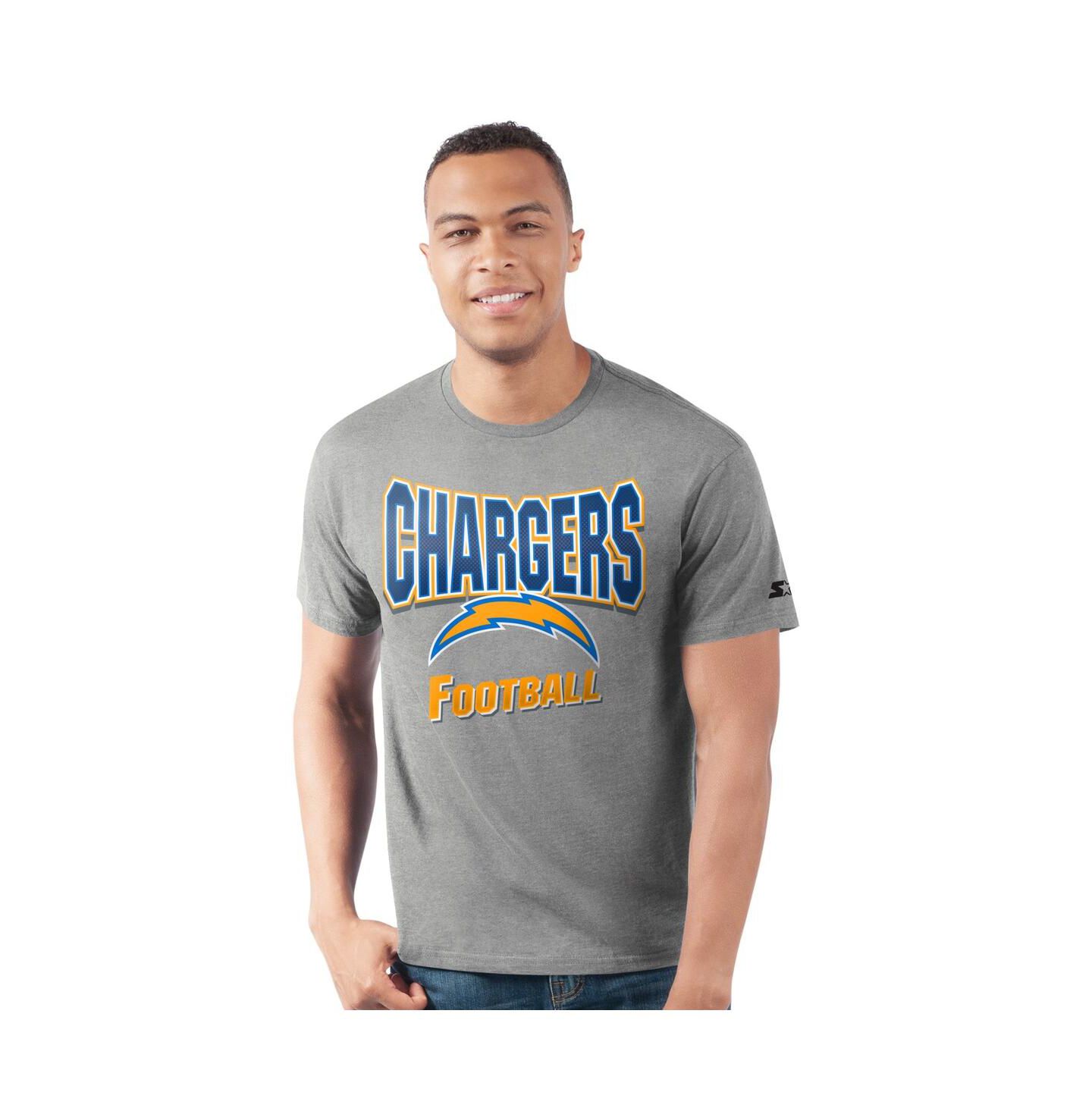 Мужская футболка Starter Heather Gray Los Angeles Chargers Prime Time — фото 1