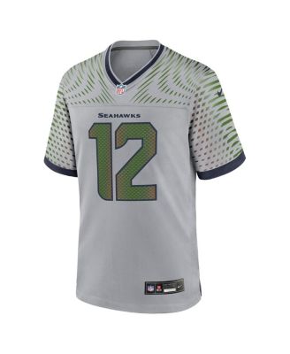 Men's 12s Wolf Gray Seattle Seahawks 2025 Rivalries Collection Game Jersey