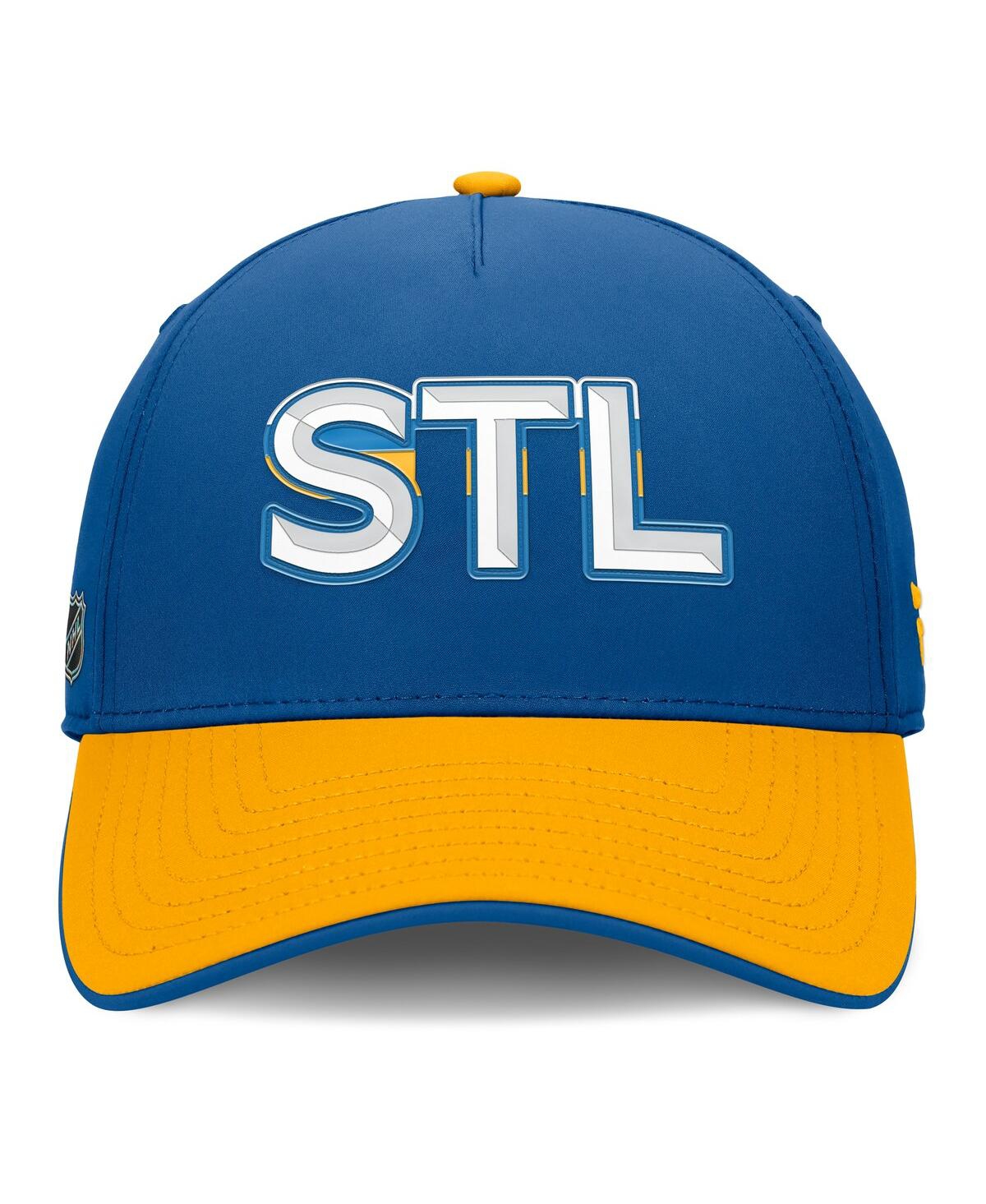 Fanatics Men's Blue/gold St. Louis Blues Authentic Pro Rink Team Code Flex Hat In Blue