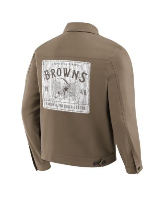Darius Rucker Collection by x NFL Men's Brown Cleveland Browns Trucker Full-Button Jacket