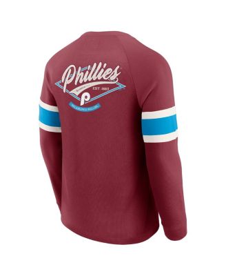 Darius Rucker Collection by Men's Burgundy Philadelphia Phillies Waffle-Knit Raglan Long Sleeve Henley T-Shirt