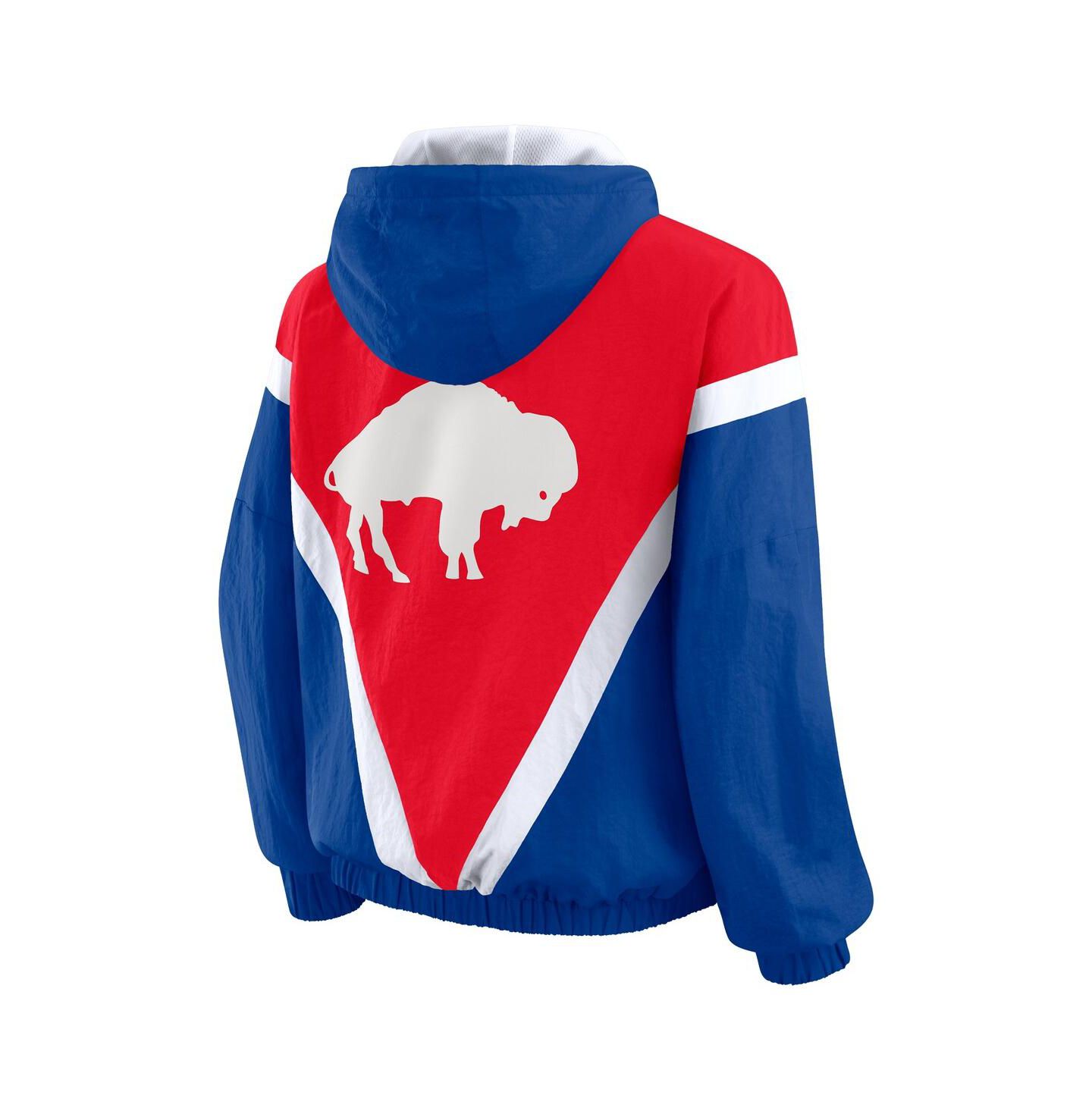 Женская куртка WEAR by Erin Andrews Red/Royal Buffalo Bills Plus Size Retro Crinkle Full-Zip Windbreaker — фото 3