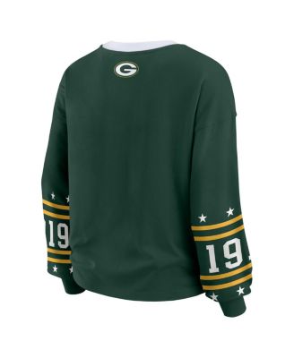 Women's Green Green Bay Packers Plus Size Sport Long-Sleeve T-Shirt
