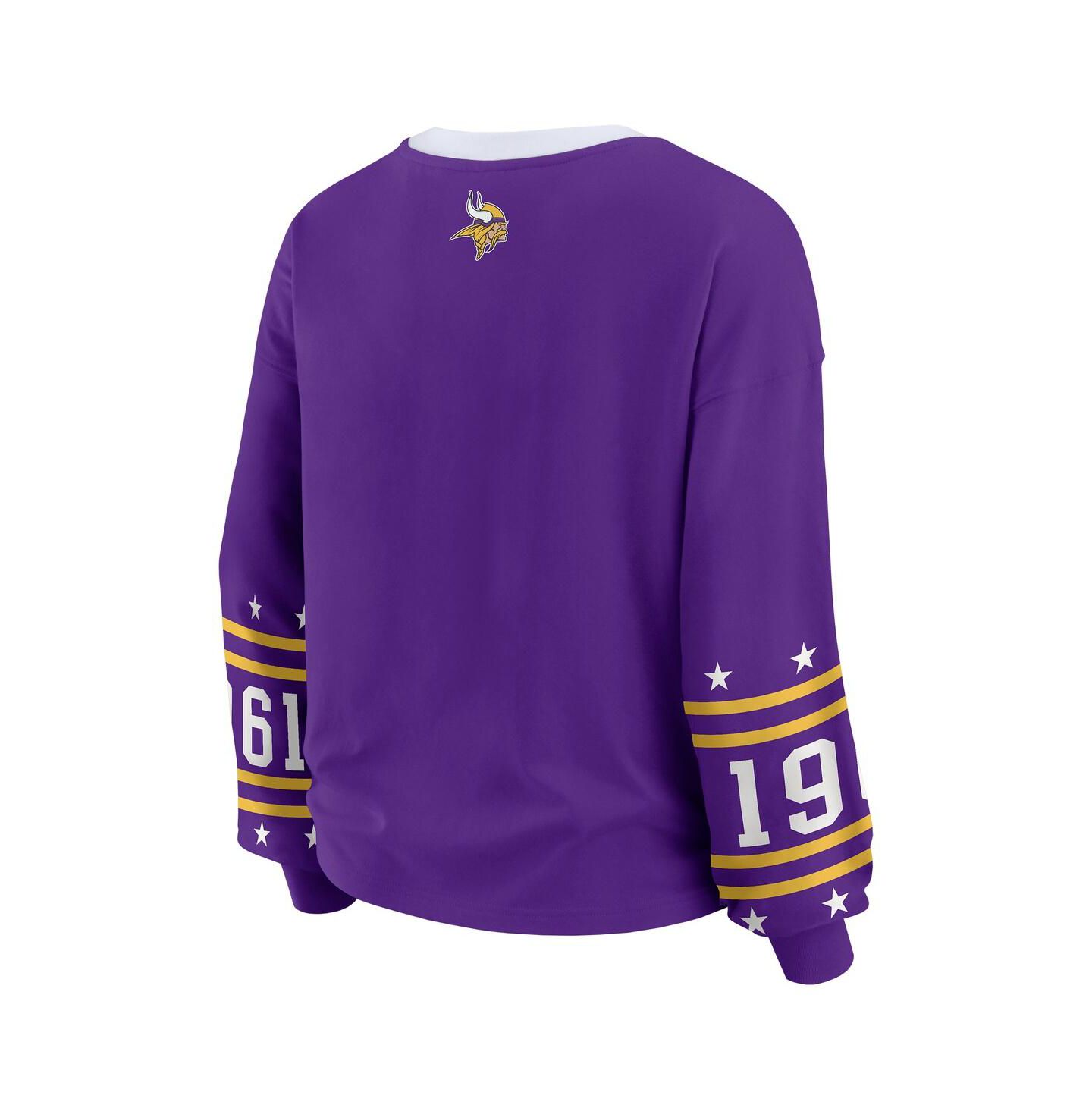 Женская футболка WEAR by Erin Andrews Purple Minnesota Vikings Plus Size Sport Long-Sleeve — фото 3