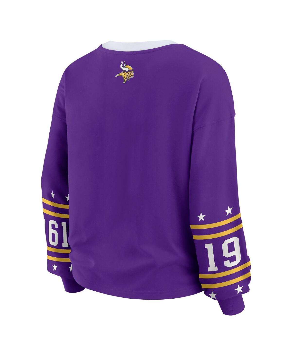 Wear by Erin Andrews Women's Purple Minnesota Vikings Plus Sport Long-Sleeve T-Shirt
