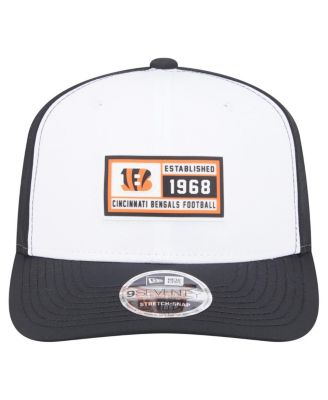 Men's White/Black Cincinnati Bengals Established Patch 9SEVENTY Adjustable Hat