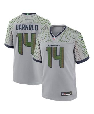 Nike - Men's Sam Darnold Wolf Gray Seattle Seahawks 2025 Rivalries Collection Game Jersey