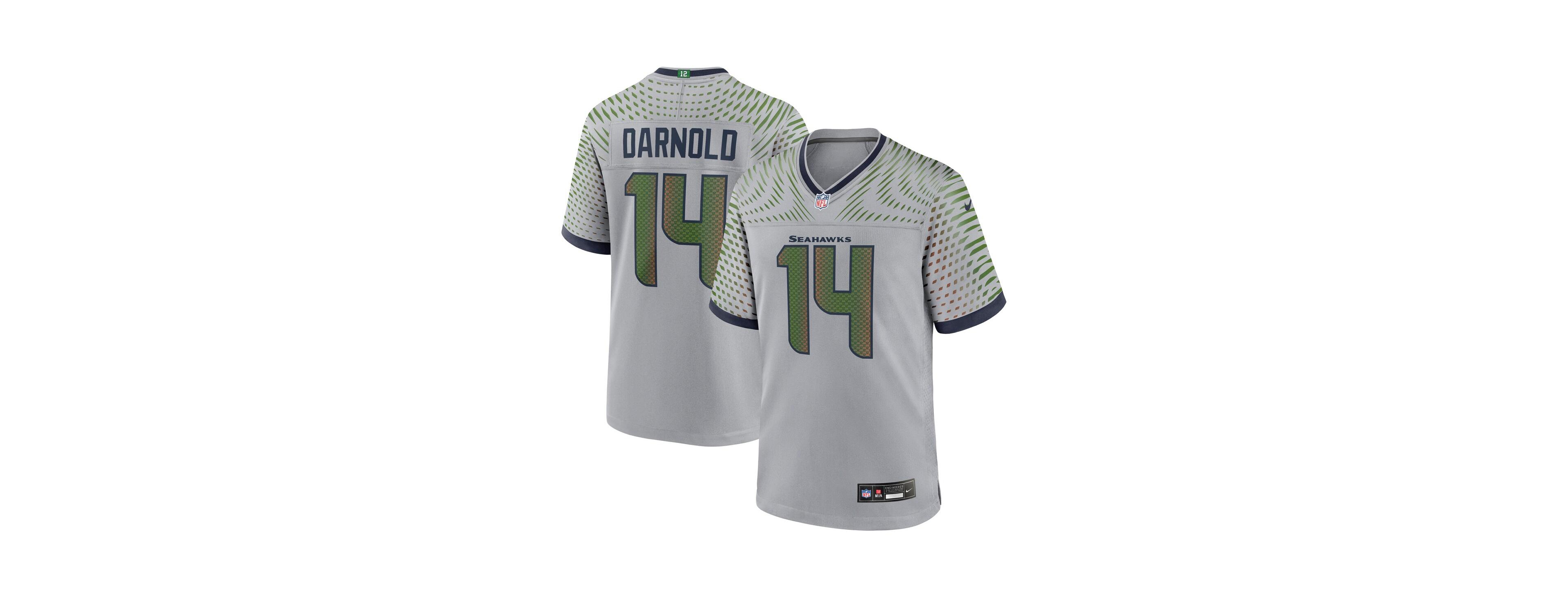 Nike Men's Sam Darnold Wolf Gray Seattle Seahawks 2025 Rivalries Collection Game Jersey