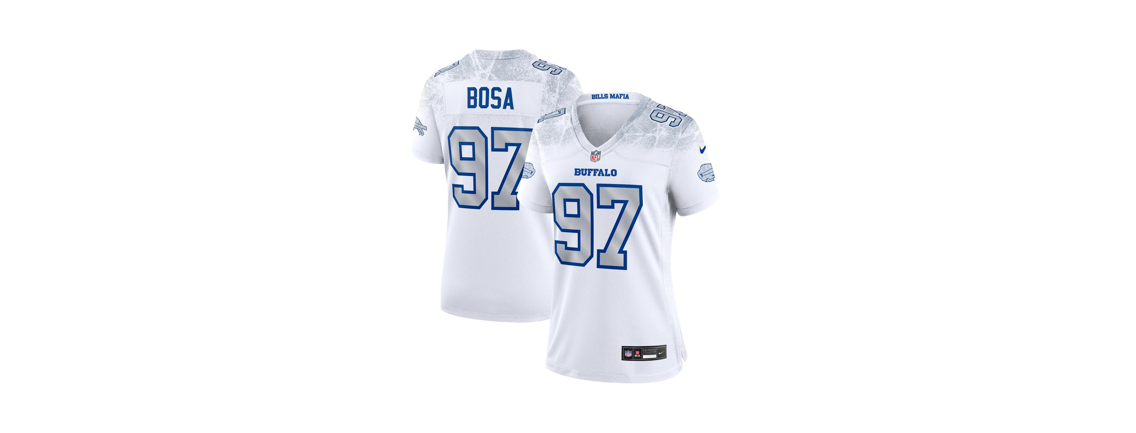 Nike Women's Joey Bosa White Buffalo Bills 2025 Rivalries Collection Game Jersey
