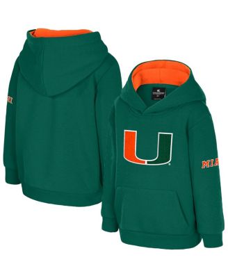 Colosseum - Toddler Green Miami Hurricanes Big Logo Volume Fleece Pullover Hoodie