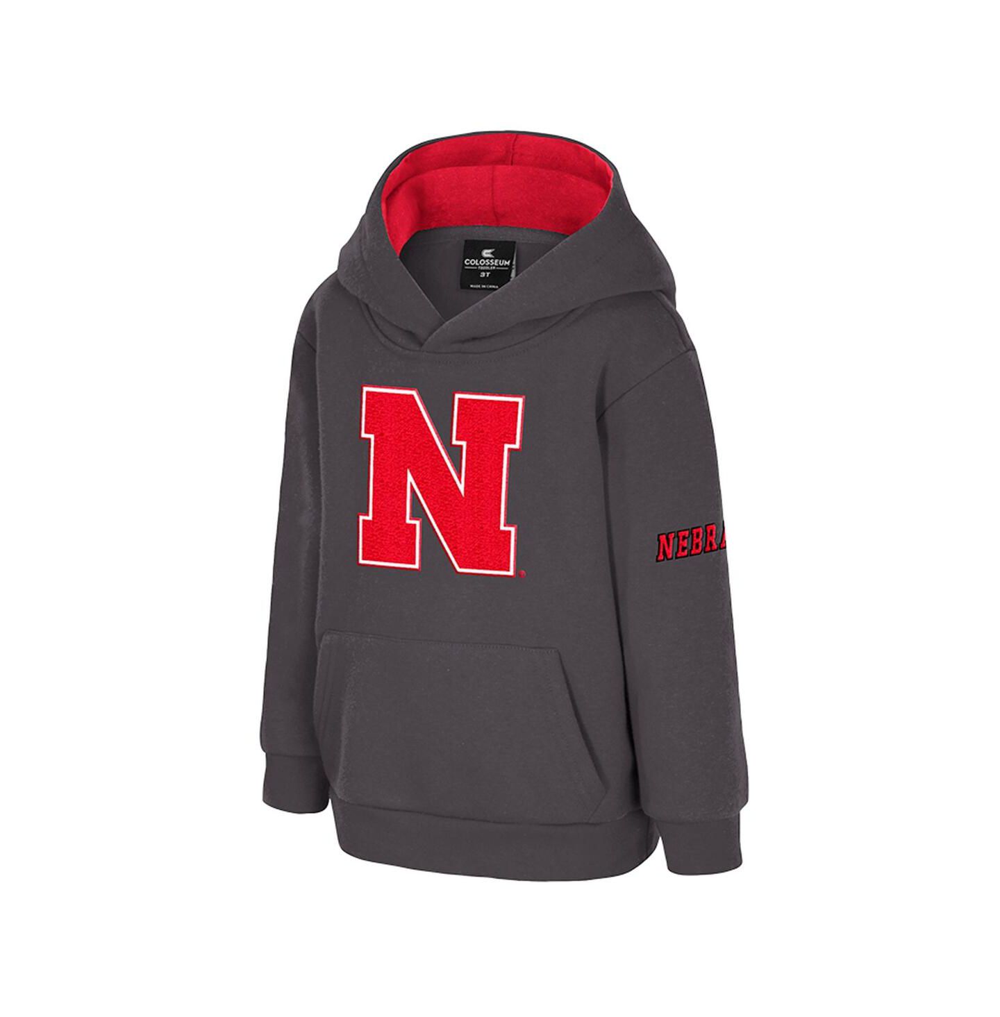 Худи Colosseum Charcoal Nebraska Huskers Big Logo Volume Fleece Pullover для мальчиков-малышей — фото 2