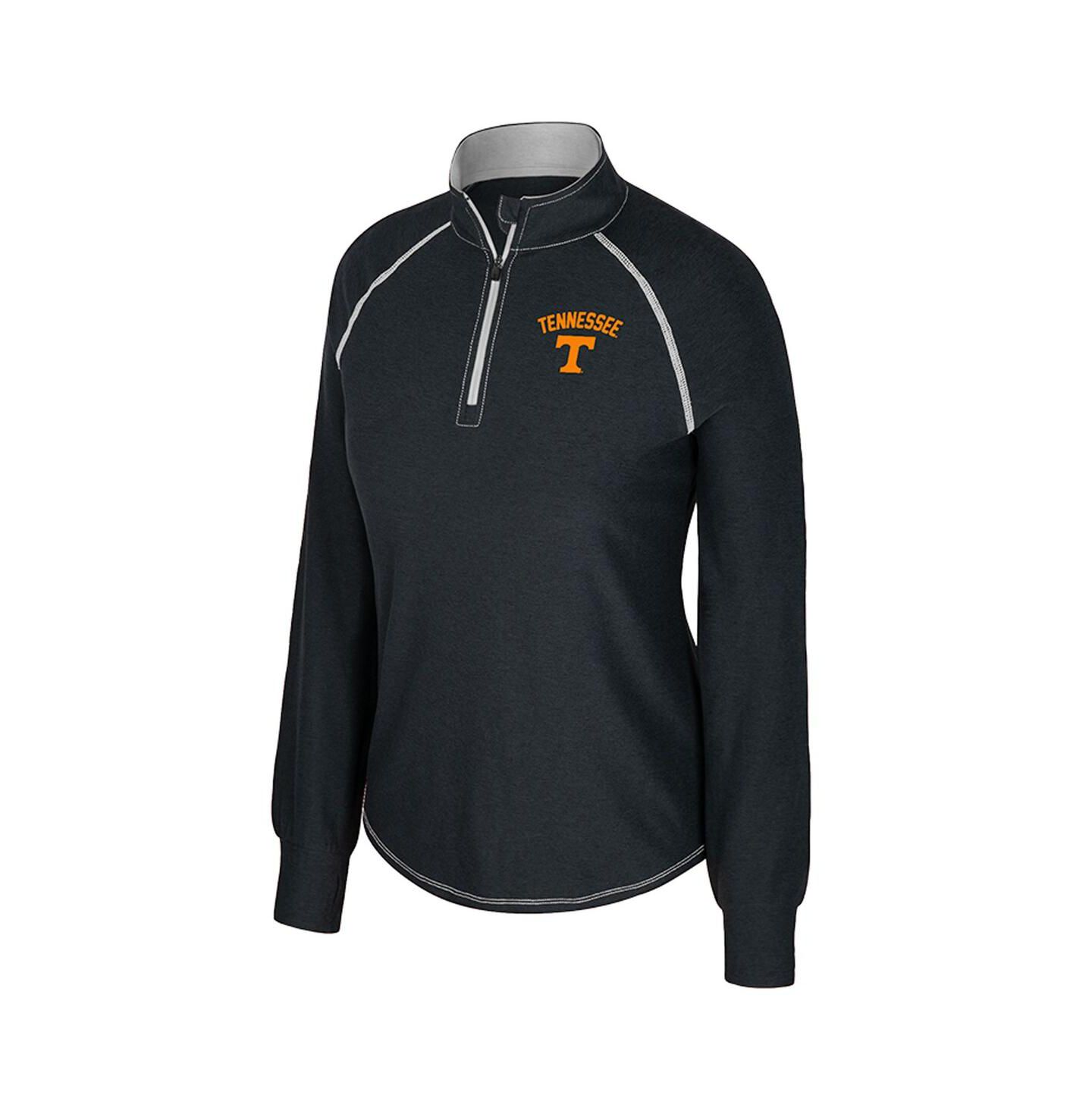 Женская толстовка Colosseum Black Tennessee Volunteers Bikram Raglan Quarter-Zip — фото 2