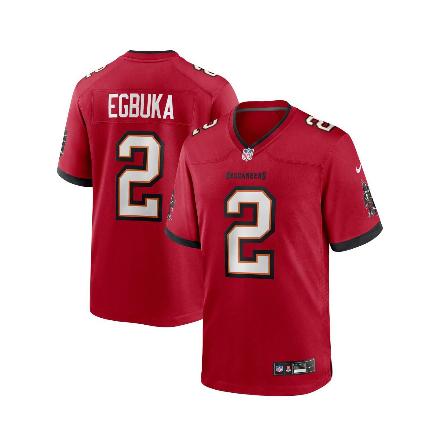 Мужское командное игровое джерси Nike Emeka Egbuka Tampa Bay Buccaneers, Red — фото 1