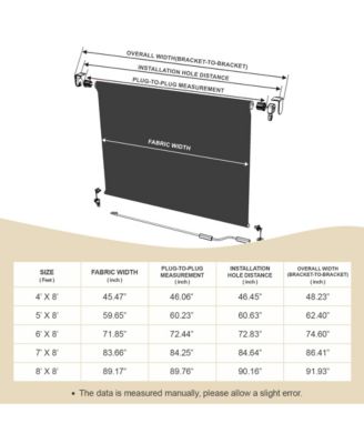5% Openness Cordless Solar Fabric Roller Shade, Sun Shade for Outdoor Gazebo or Pergola, 95% UV Protection Blinds for Porch Backyard