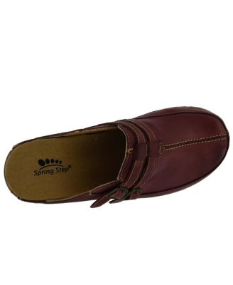 Happy Multi-Strap Leather Slip-On Clogs with Buckle Detail and Removable Insole