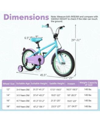 16 Inch Kids Bike with Adjustable Handlebar and Saddle