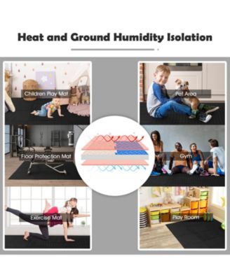 12 Piece Puzzle Interlocking Flooring Mat with Waterproof Anti-Slip Surface