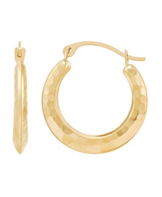 Polished Round Back to Back Hoop Earrings in 10K Yellow Gold