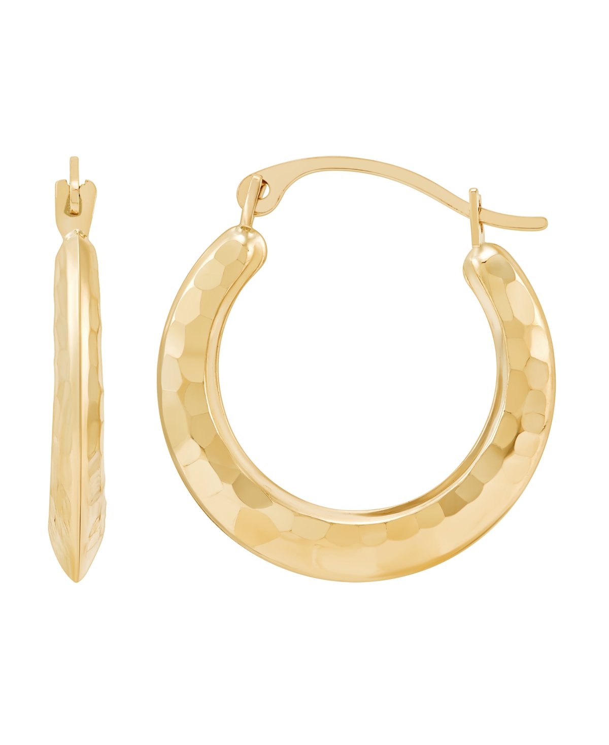 Macy's Polished Round Back To Back Hoop Earrings In 10k Yellow Gold In Gold