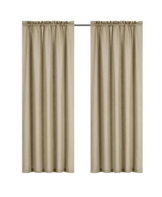 1 Piece Flax Semi Sheer Rod Pocket Beige Linen Curtain Panel