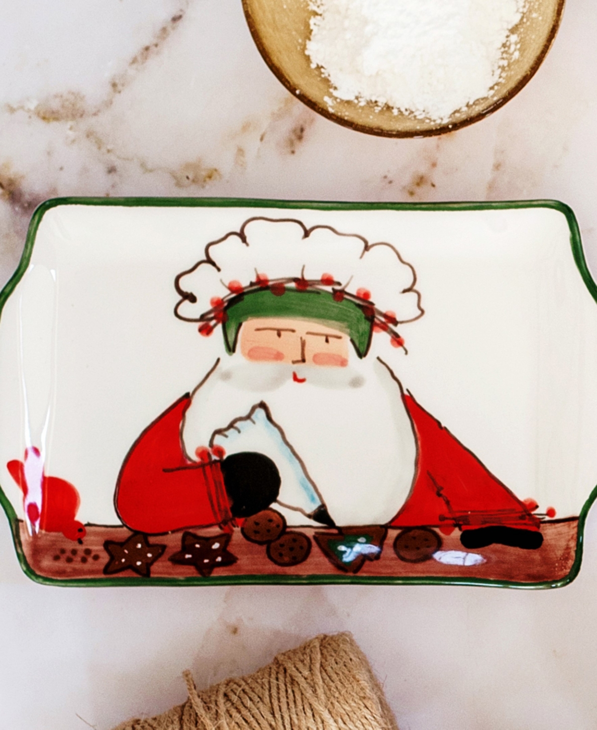 Vietri Old St. Nick 2025 Limited Edition Rectangular Platter In Red