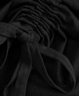 Women's Cap-Sleeve Drawstring-Hem Cotton T-Shirt