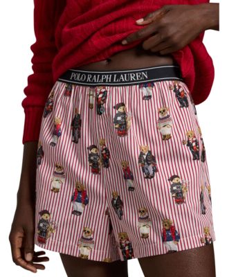 Women's All-Over Bear Striped Sleep Boxers