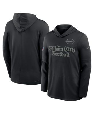 Nike - Men's Black New York Jets 2025 Rivalries Collection Sideline Dri-FIT Long Sleeve Hoodie T-Shirt