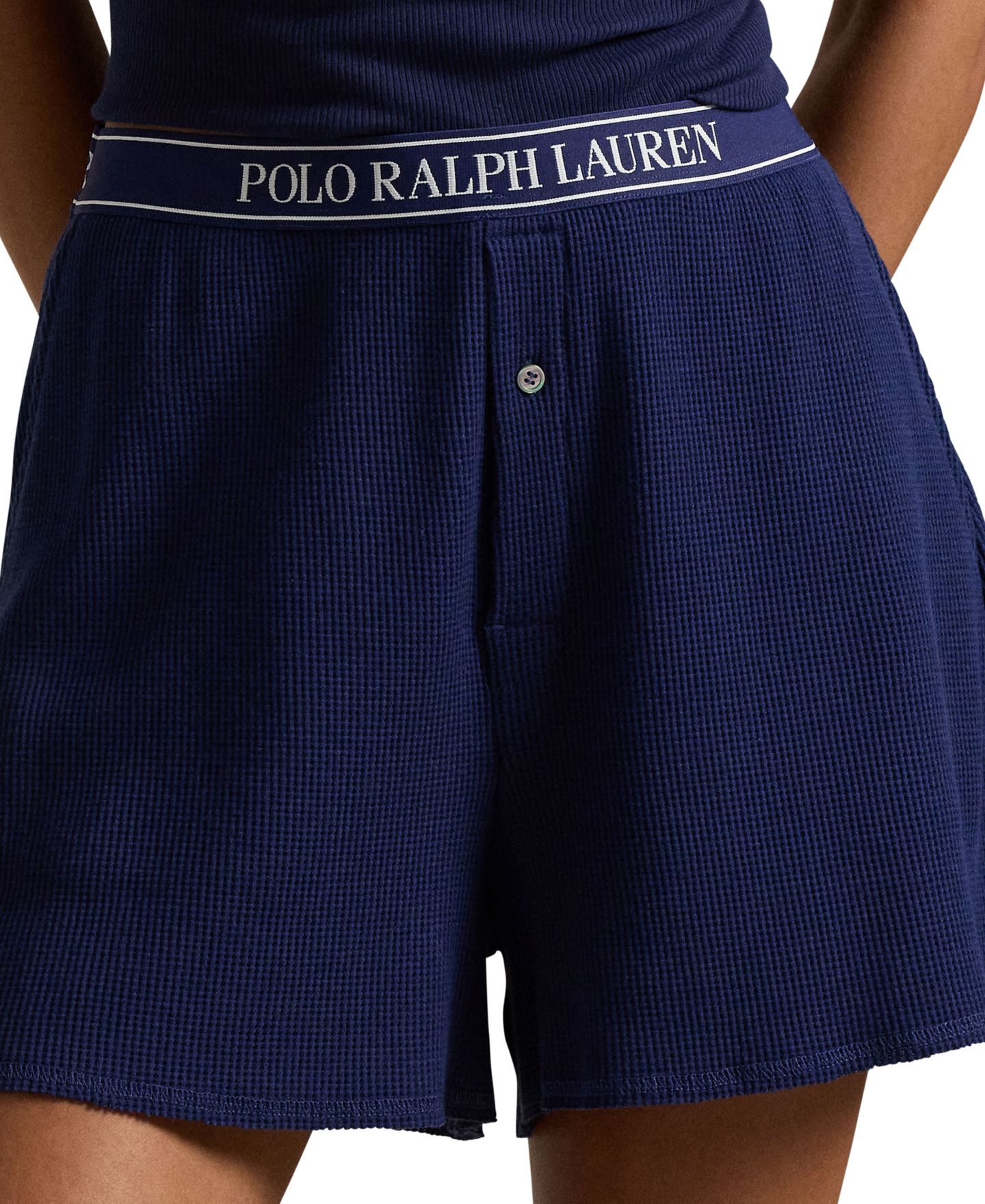 Женские трусы Polo Ralph Lauren Waffle Pull-On Boxer Shorts, цвет: Синий — фото 3