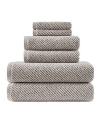 Diagonal Ribbed Cotton 6-Pc. Towel Set