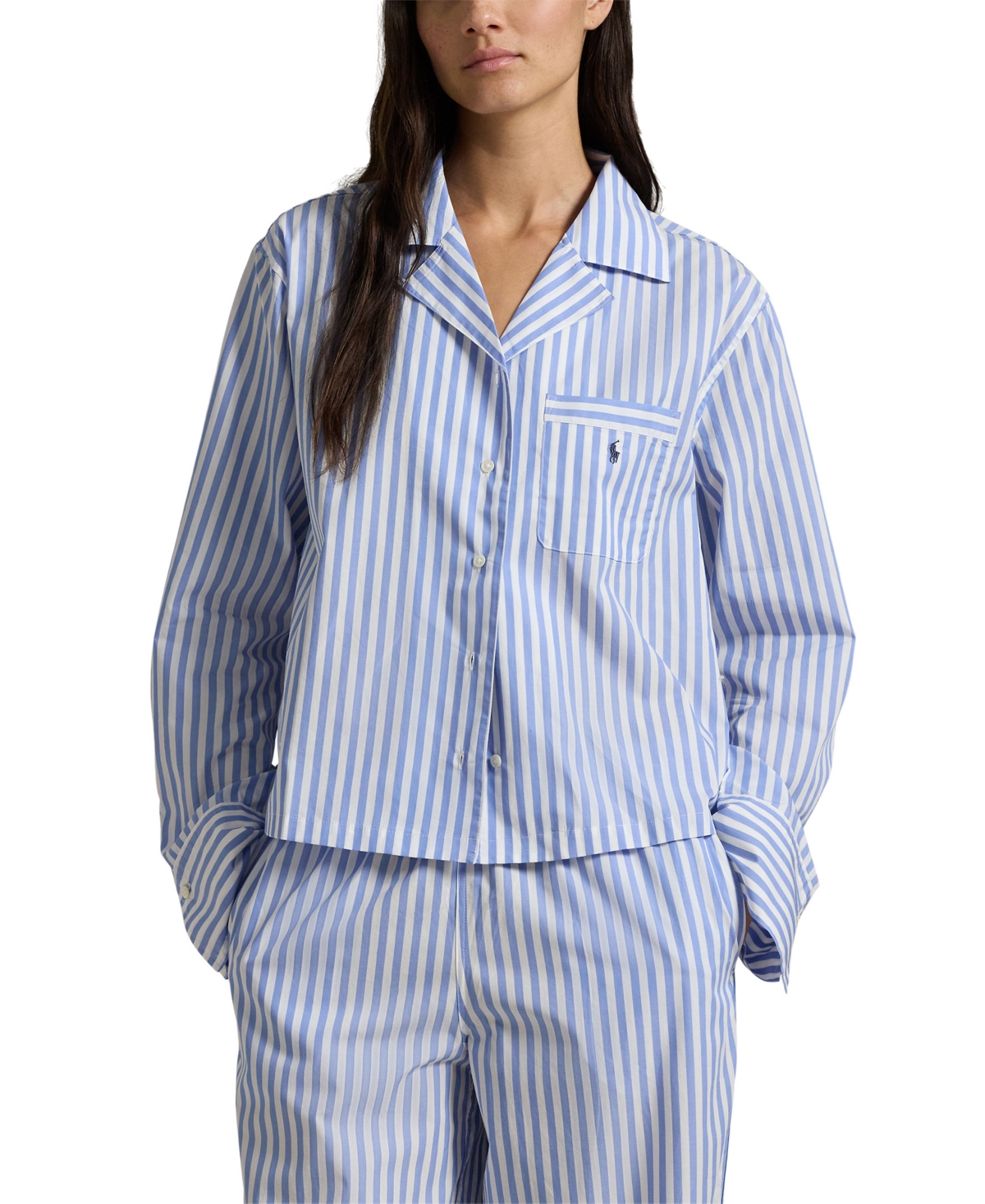 Polo Ralph Lauren Women's 2-piece Buttoned Shirt And Pants Pajama Set In Multi