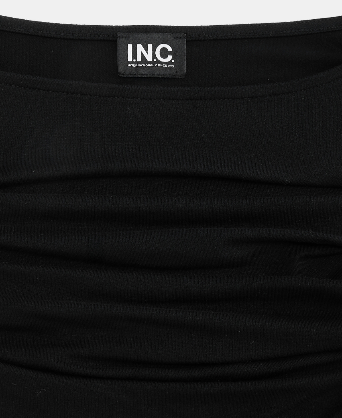 Inc International Concepts Women's Open-neck Placed-pleat Top, Macy's Exclusive In Black