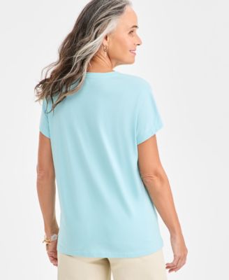 Women's Embroidered Short Sleeve Knit